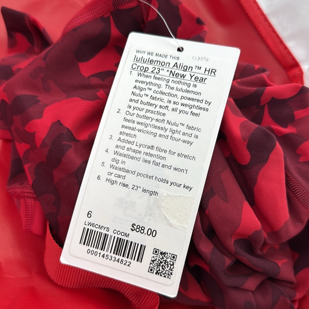 New Year lululemon Align High-Rise Pant 23” Rabbit Red size 6 NWT - Picture 3 of 6